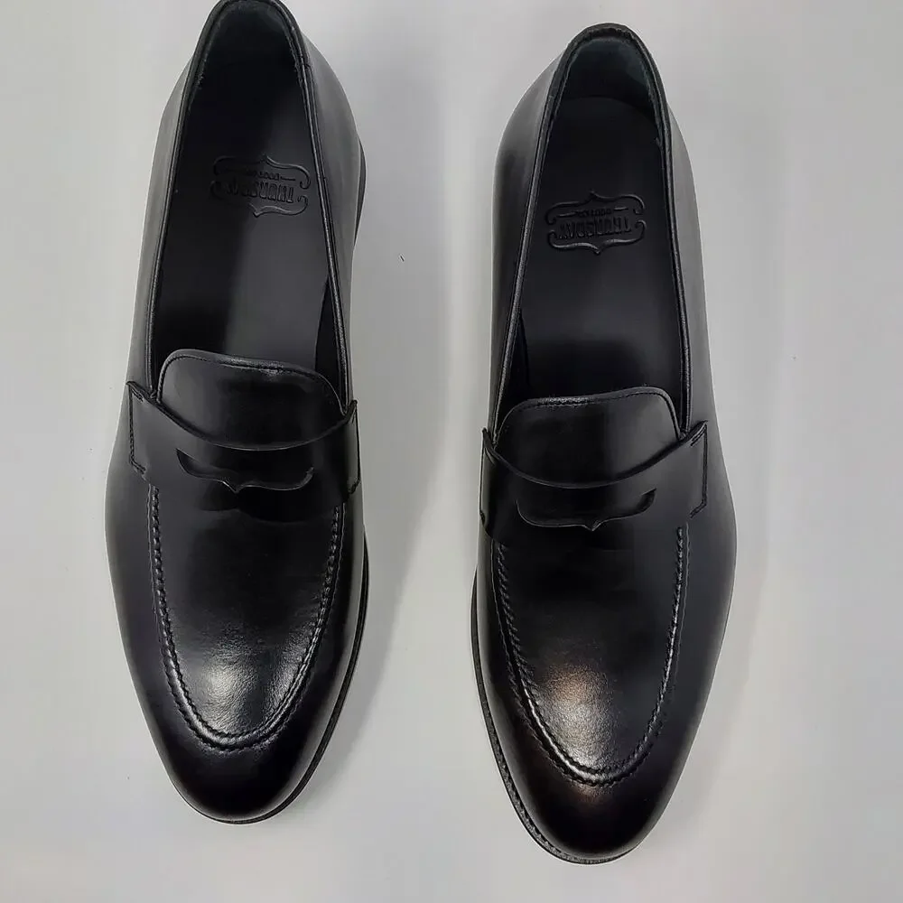 Thursday Boot Co Lincoln Penny Loafers Men's 12 Black Leather Dress Shoes NIB